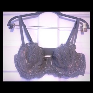 Sexy Lace Gray Demi Bra